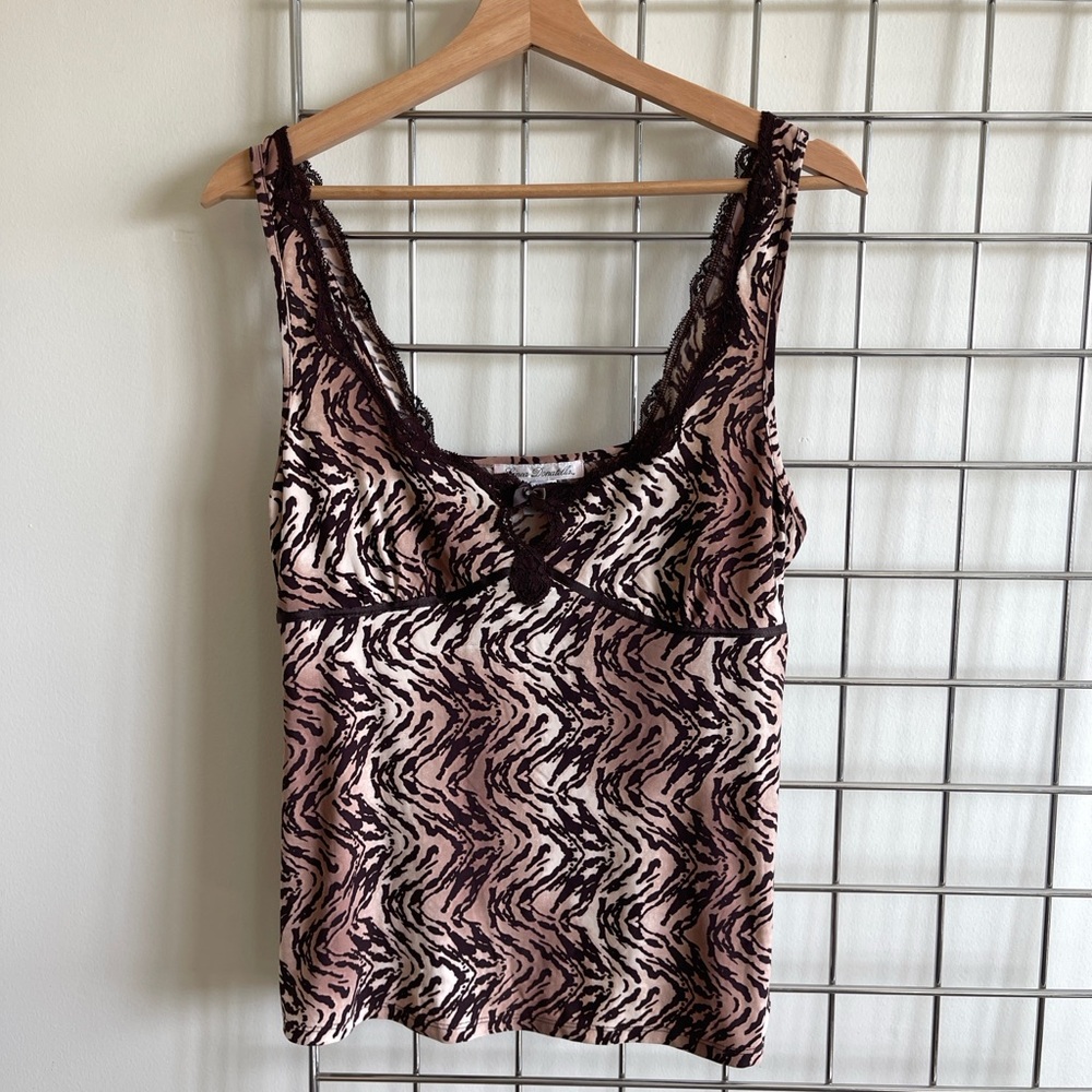 Linea Donatella Zebra Print Lace Camisole